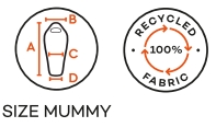 Sac de couchage synthetic Ferrino: forme mummy